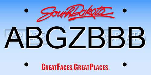 ABGZBBB South Dakota License Plate