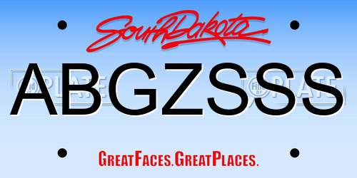 ABGZSSS South Dakota License Plate