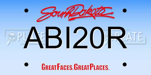 ABI20R South Dakota License Plate