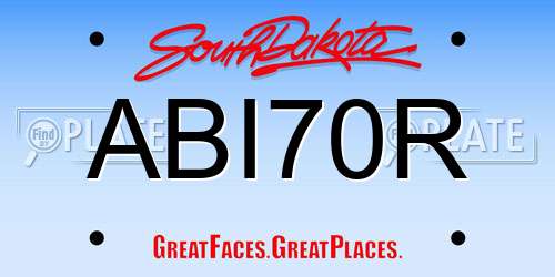 ABI70R South Dakota License Plate
