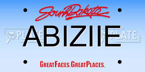 ABIZIIE South Dakota License Plate