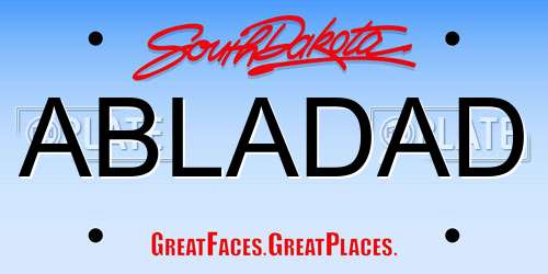 ABLADAD South Dakota License Plate