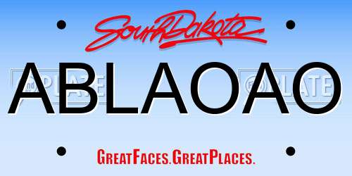 ABLAOAO South Dakota License Plate