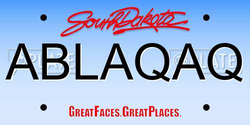 ABLAQAQ South Dakota License Plate