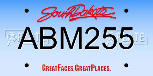 ABM255 South Dakota License Plate