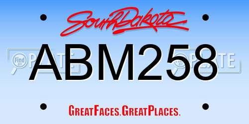 ABM258 South Dakota License Plate