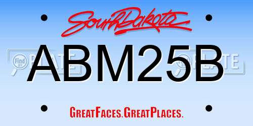 ABM25B South Dakota License Plate