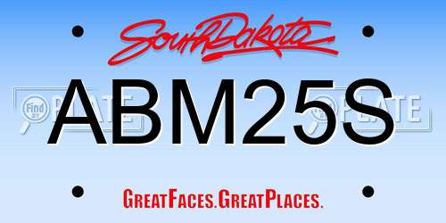 ABM25S South Dakota License Plate