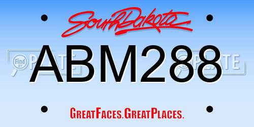ABM288 South Dakota License Plate