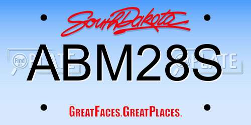 ABM28S South Dakota License Plate