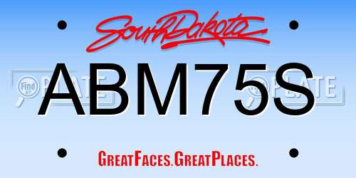 ABM75S South Dakota License Plate