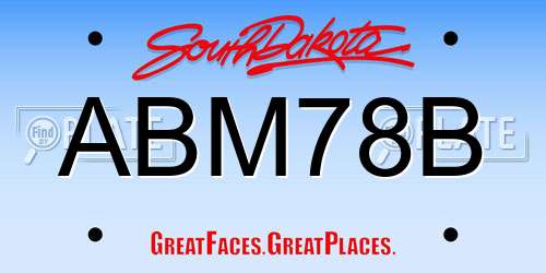 ABM78B South Dakota License Plate