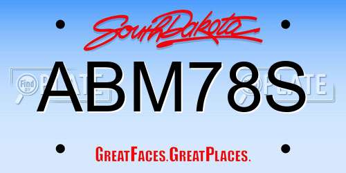 ABM78S South Dakota License Plate