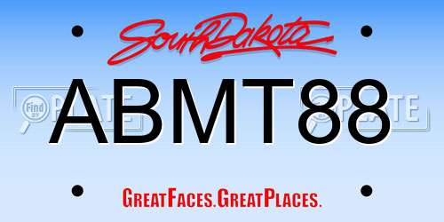 ABMT88 South Dakota License Plate