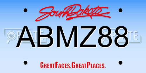ABMZ88 South Dakota License Plate