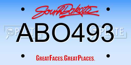 ABO493 South Dakota License Plate