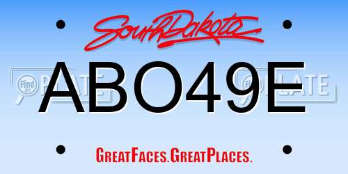 ABO49E South Dakota License Plate