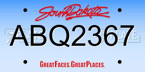 ABQ2367 South Dakota License Plate
