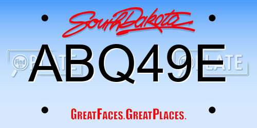 ABQ49E South Dakota License Plate