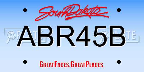 ABR45B South Dakota License Plate