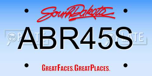 ABR45S South Dakota License Plate