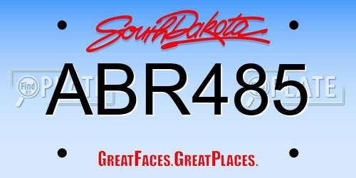 ABR485 South Dakota License Plate