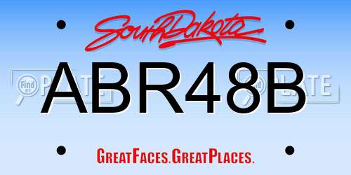 ABR48B South Dakota License Plate