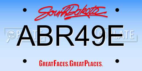 ABR49E South Dakota License Plate