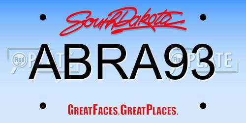 ABRA93 South Dakota License Plate