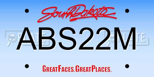 ABS22M South Dakota License Plate