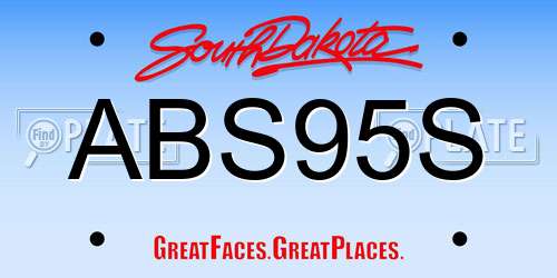 ABS95S South Dakota License Plate