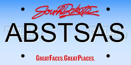 ABSTSAS South Dakota License Plate