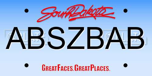 ABSZBAB South Dakota License Plate