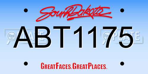 ABT1175 South Dakota License Plate