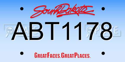 ABT1178 South Dakota License Plate