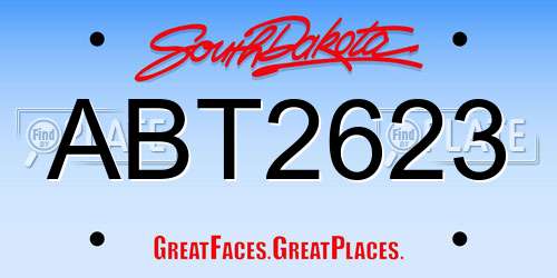 ABT2623 South Dakota License Plate