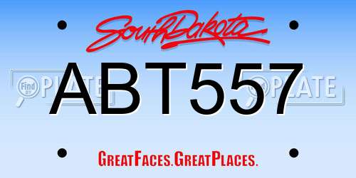 ABT557 South Dakota License Plate