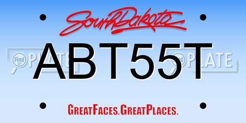 ABT55T South Dakota License Plate