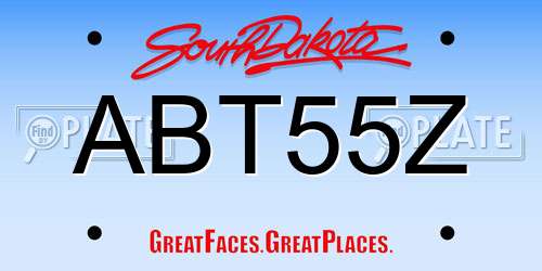 ABT55Z South Dakota License Plate