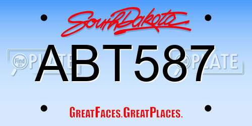 ABT587 South Dakota License Plate