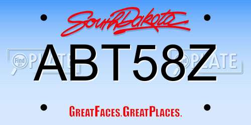 ABT58Z South Dakota License Plate