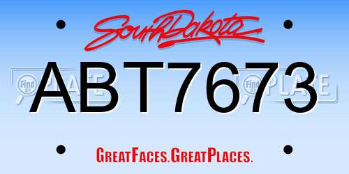 ABT7673 South Dakota License Plate