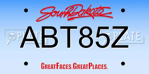 ABT85Z South Dakota License Plate