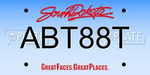 ABT88T South Dakota License Plate