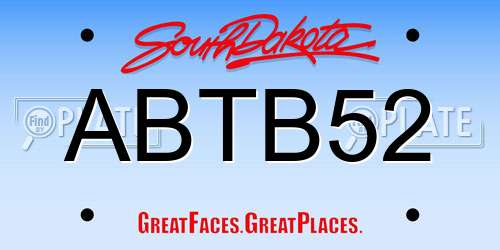 ABTB52 South Dakota License Plate