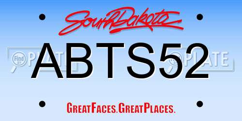 ABTS52 South Dakota License Plate