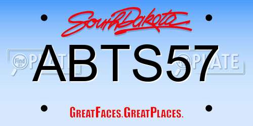 ABTS57 South Dakota License Plate