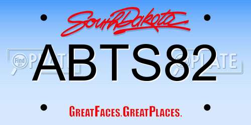 ABTS82 South Dakota License Plate