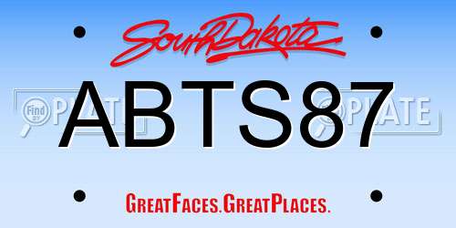 ABTS87 South Dakota License Plate