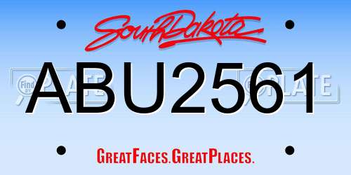 ABU2561 South Dakota License Plate
